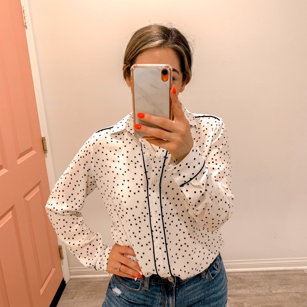 Who what wear polka dot long sleeve